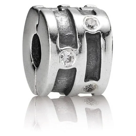 Authentic Pandora Retired Sterling Silver Sparkling Clip - 790291CZ - Picture 6 of 6